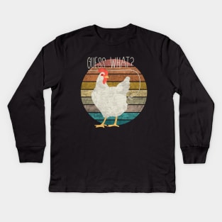 Guess what: Chicken butt - Vintage Kids Long Sleeve T-Shirt